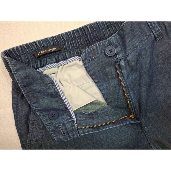Talbots Chambray Lyocell Linen Jogger Pants Women's Size P Blue Relaxed Petite - Picture 4 of 8